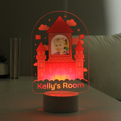 Personalised Pink Castle Photo Upload LED Colour Changing Night Light - MK&JD Gifts