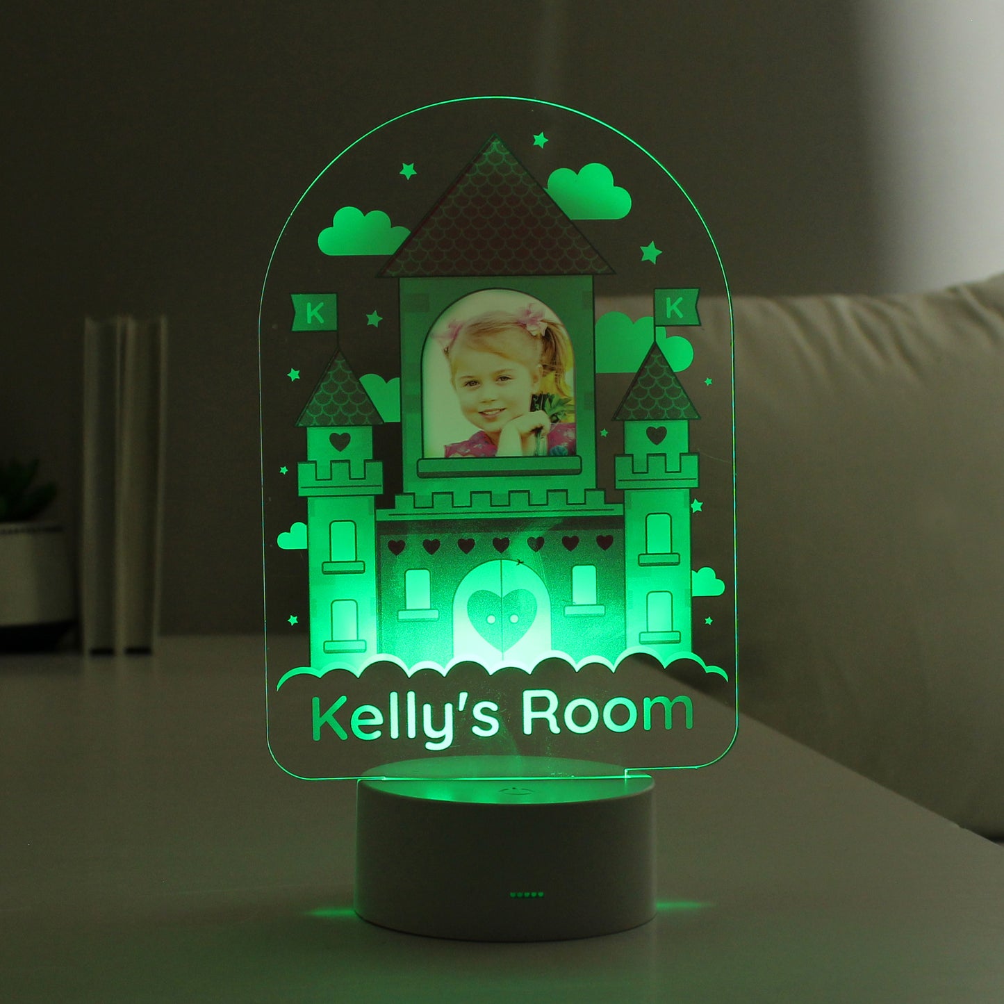 Personalised Pink Castle Photo Upload LED Colour Changing Night Light - MK&JD Gifts
