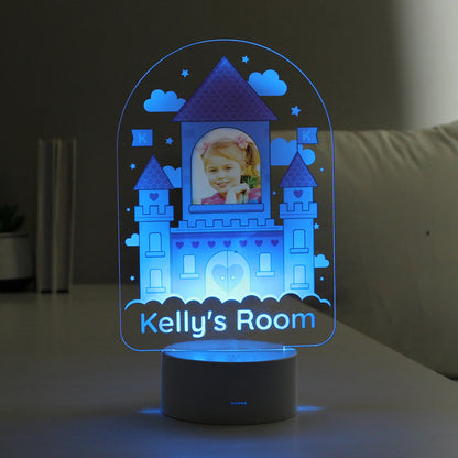 Personalised Pink Castle Photo Upload LED Colour Changing Night Light - MK&JD Gifts