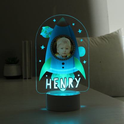 Personalised Rocket Photo Upload LED Colour Changing Night Light - MK&JD Gifts
