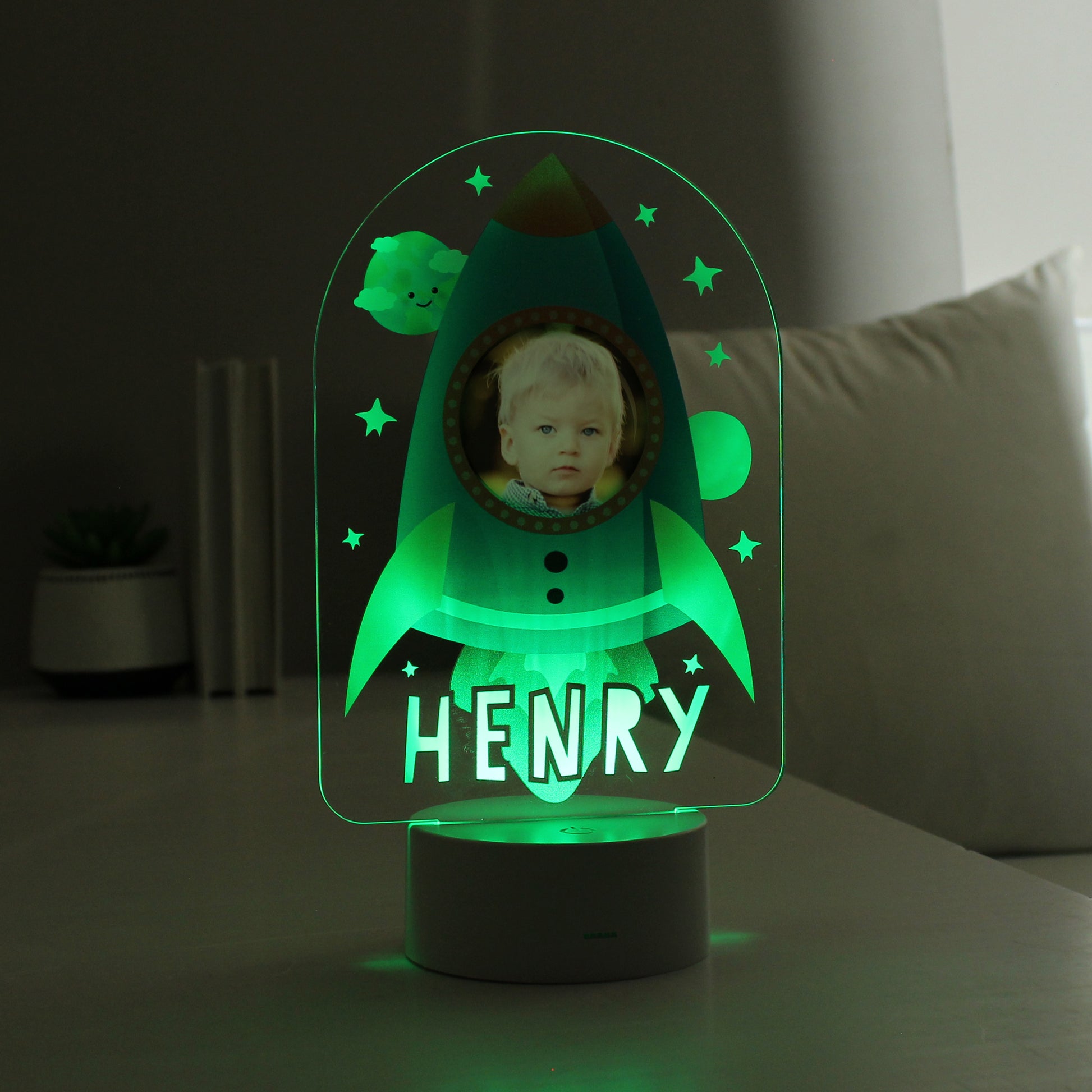 Personalised Rocket Photo Upload LED Colour Changing Night Light - MK&JD Gifts