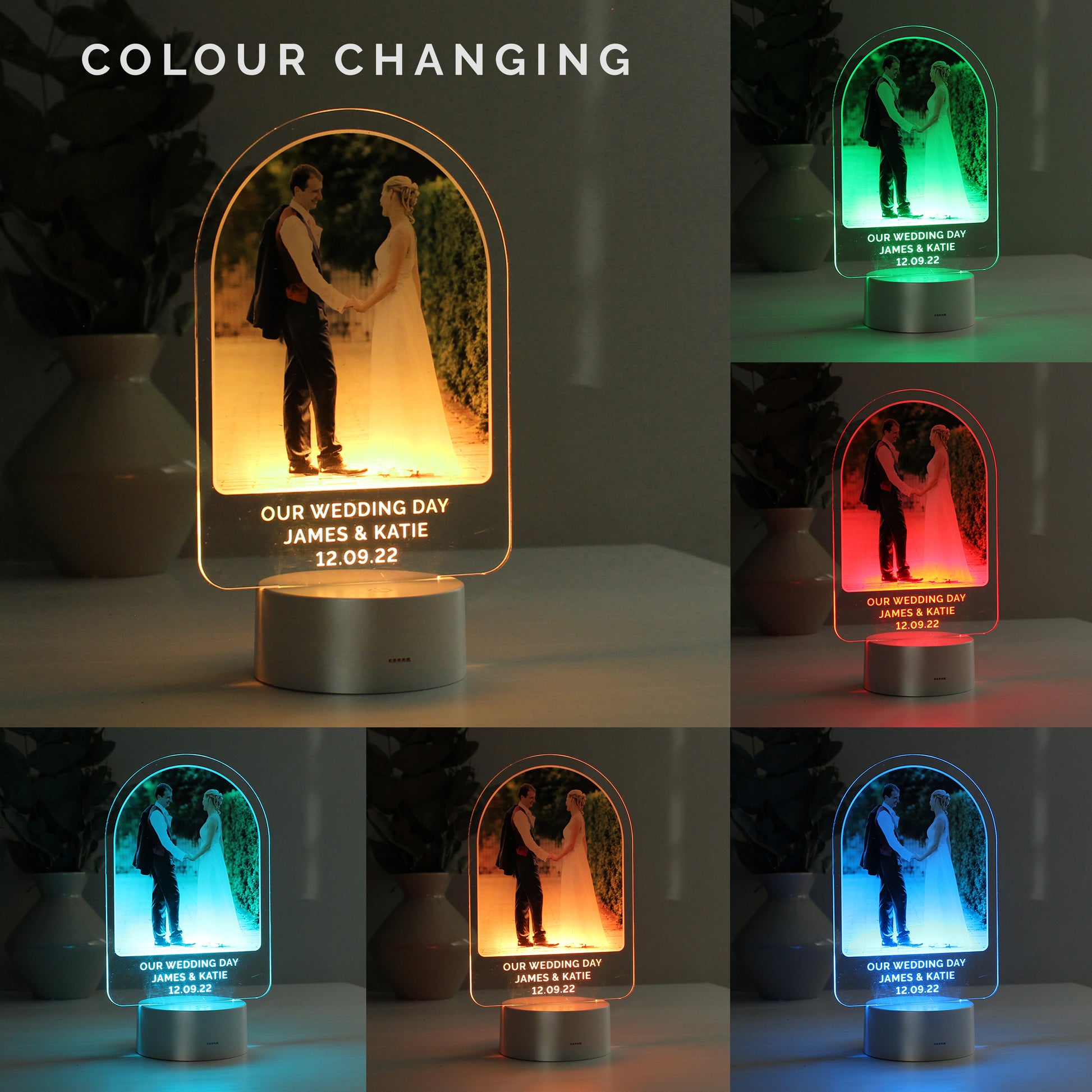 Personalised Free Text & Photo Upload LED Colour Changing Light - MK&JD Gifts