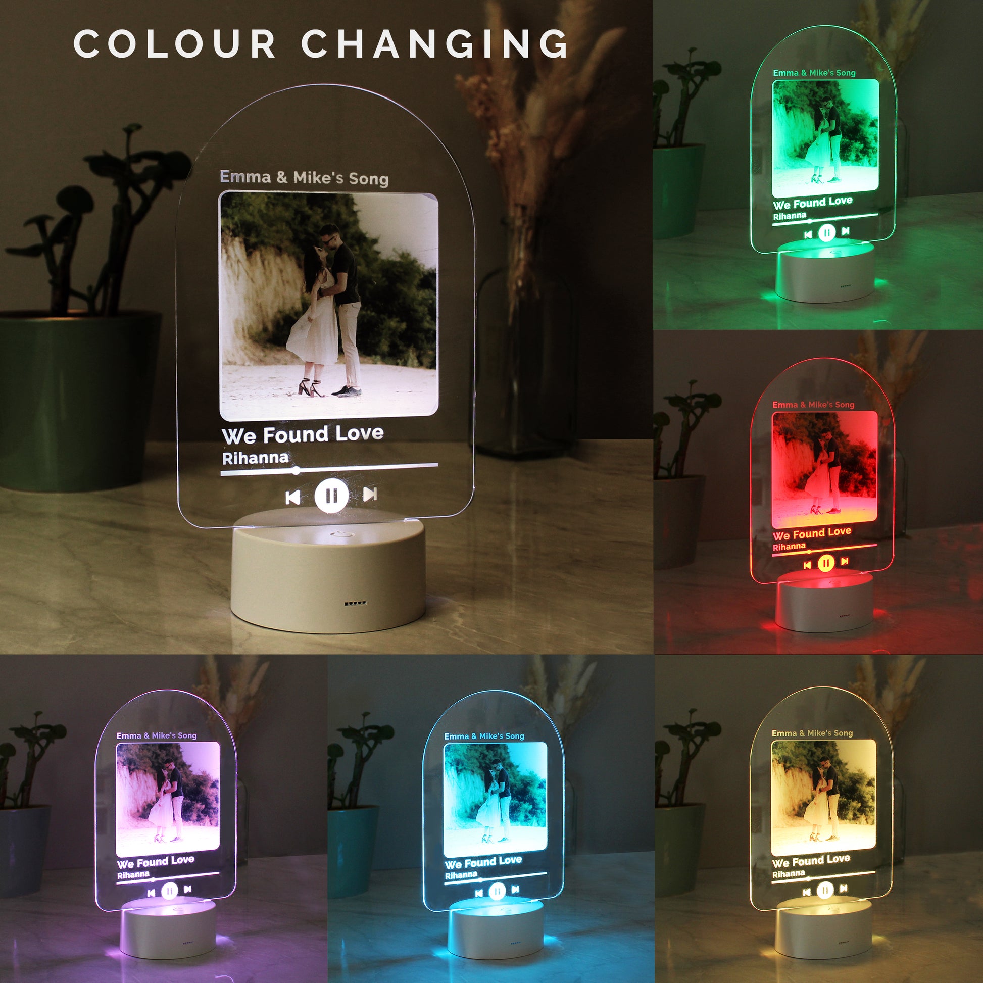 Personalised Our Song Photo Upload LED Colour Changing Light - MK&JD Gifts
