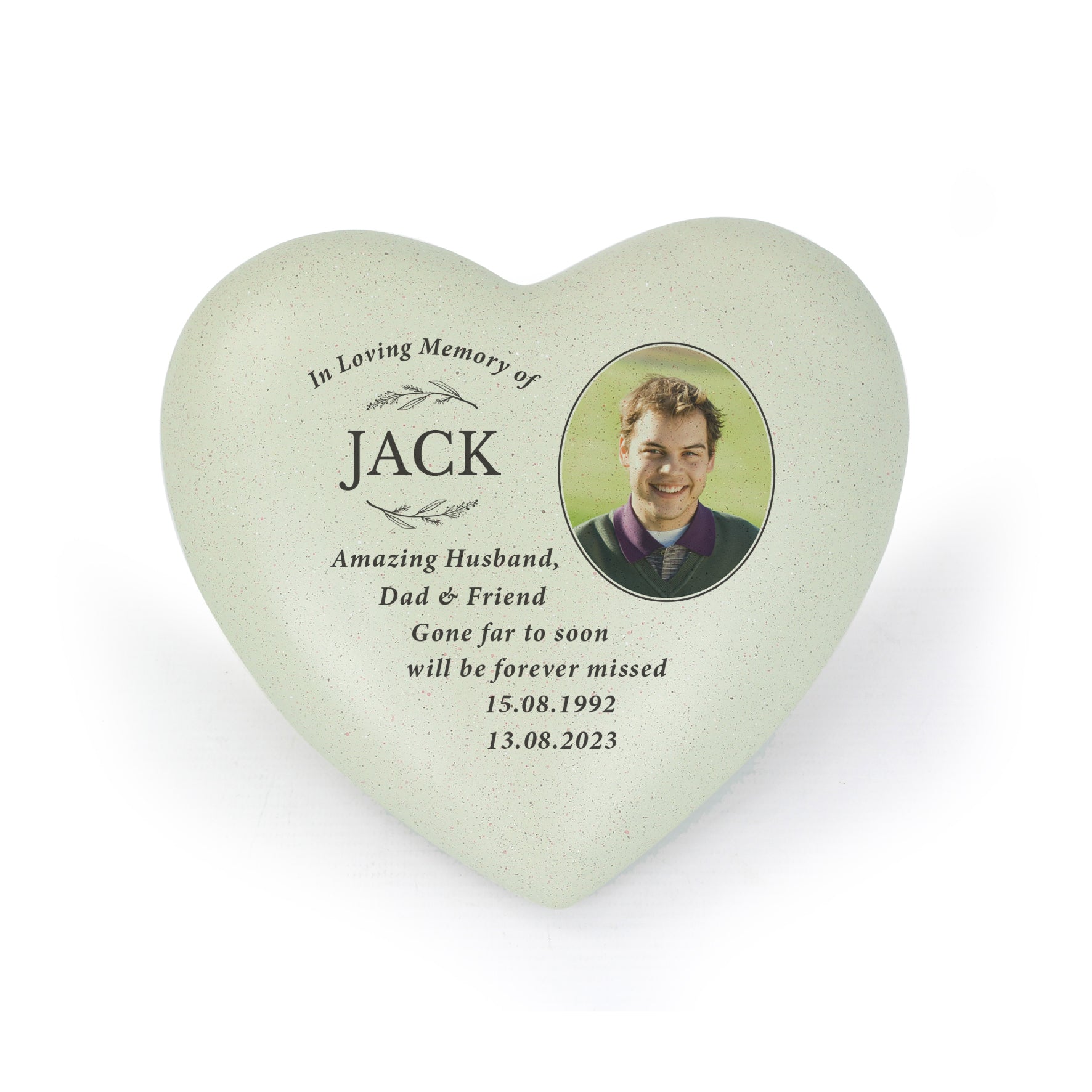 Personalised In Loving Memory Photo Upload Memorial Resin Heart - MK&JD Gifts