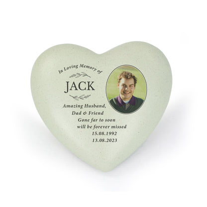 Personalised In Loving Memory Photo Upload Memorial Resin Heart - MK&JD Gifts