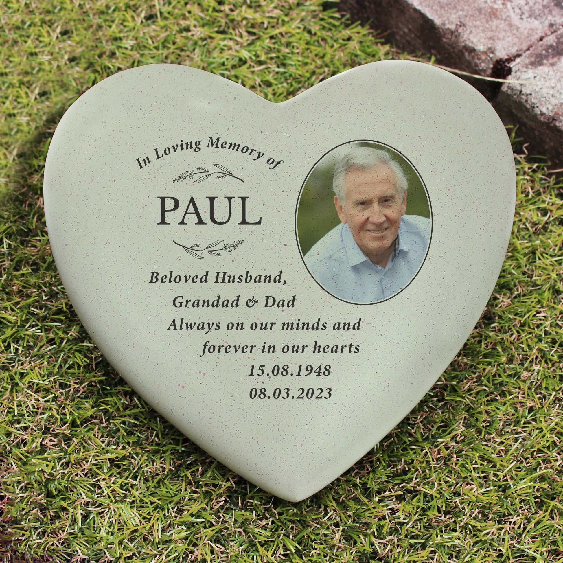 Personalised In Loving Memory Photo Upload Memorial Resin Heart - MK&JD Gifts