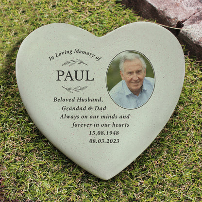 Personalised In Loving Memory Photo Upload Memorial Resin Heart - MK&JD Gifts