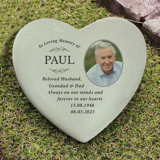 Personalised In Loving Memory Photo Upload Memorial Resin Heart - MK&JD Gifts
