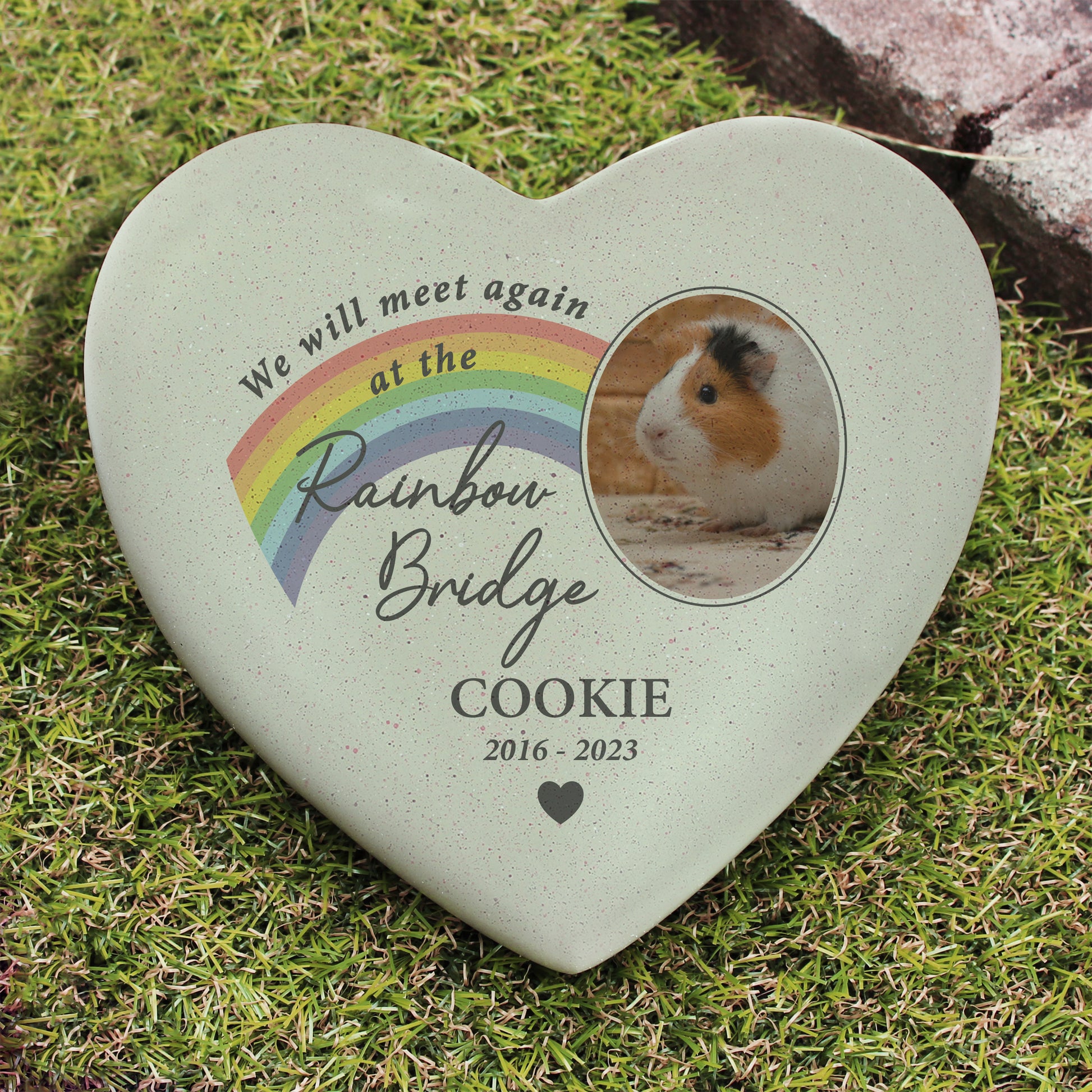 Personalised Pet Rainbow Photo Upload Memorial Resin Heart - MK&JD Gifts