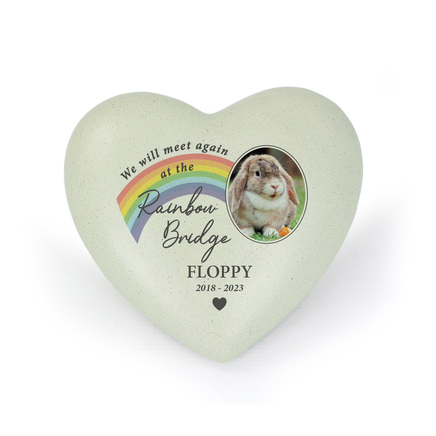 Personalised Pet Rainbow Photo Upload Memorial Resin Heart - MK&JD Gifts