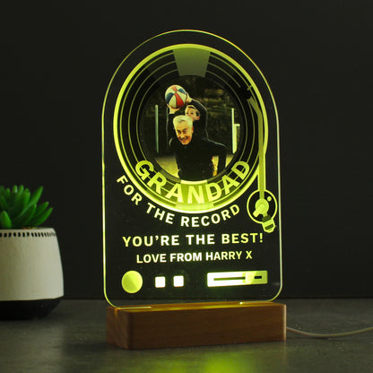 Personalised Record Photo Upload Wooden Based LED Light - MK&JD Gifts