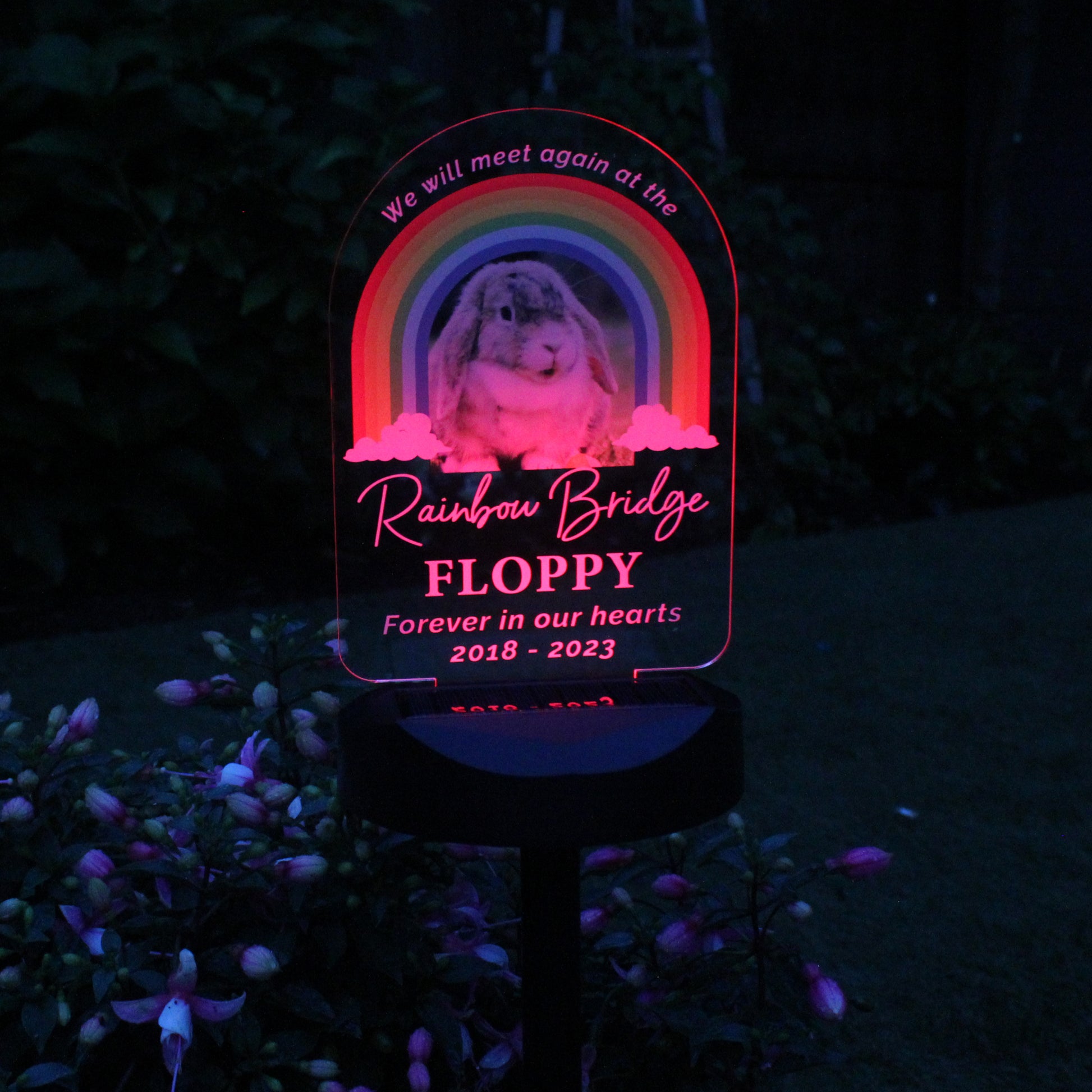 Personalised Rainbow Bridge Pet Memorial Outdoor Solar Light - MK&JD Gifts