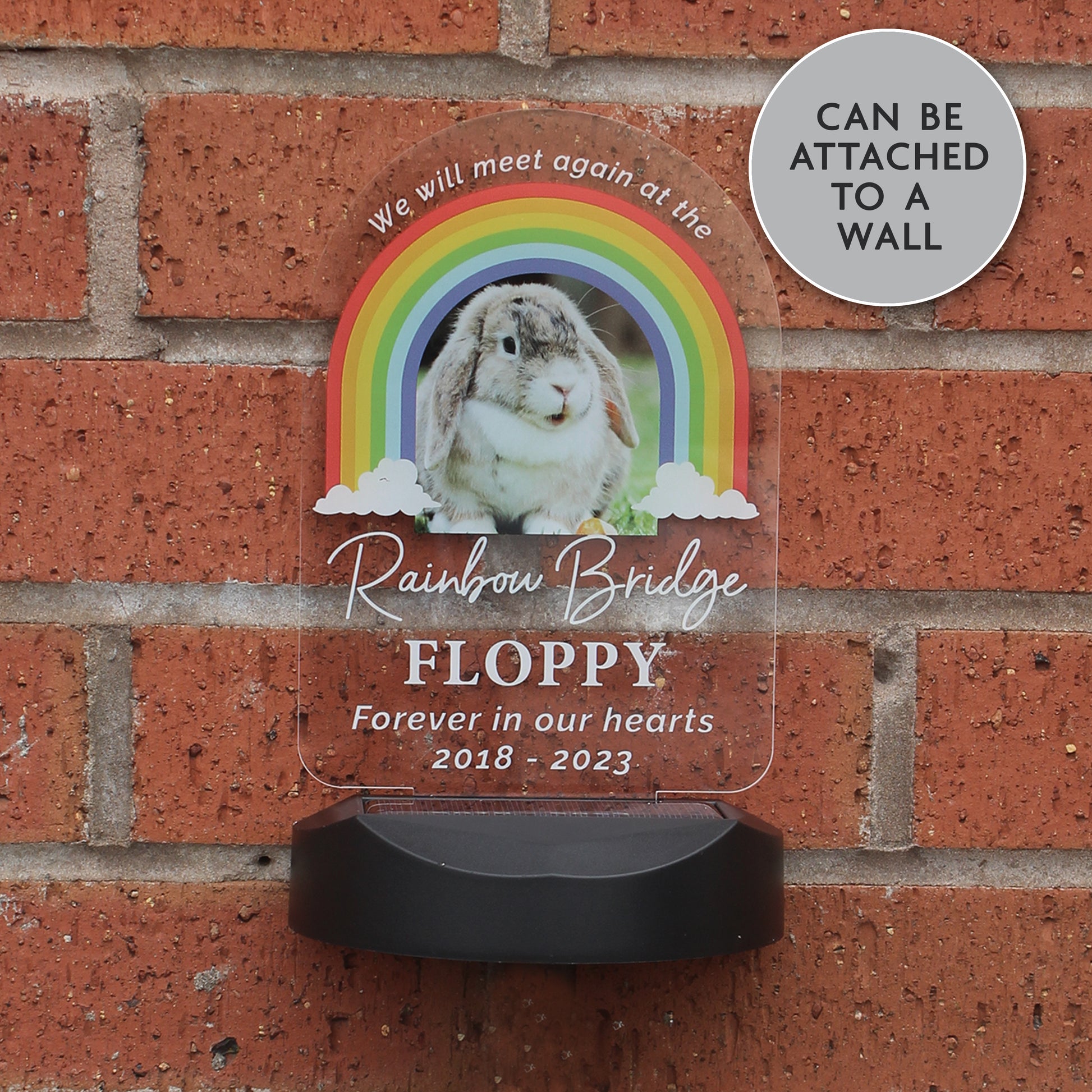 Personalised Rainbow Bridge Pet Memorial Outdoor Solar Light - MK&JD Gifts