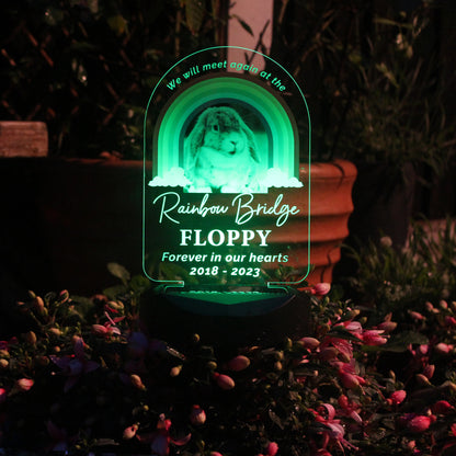 Personalised Rainbow Bridge Pet Memorial Outdoor Solar Light - MK&JD Gifts