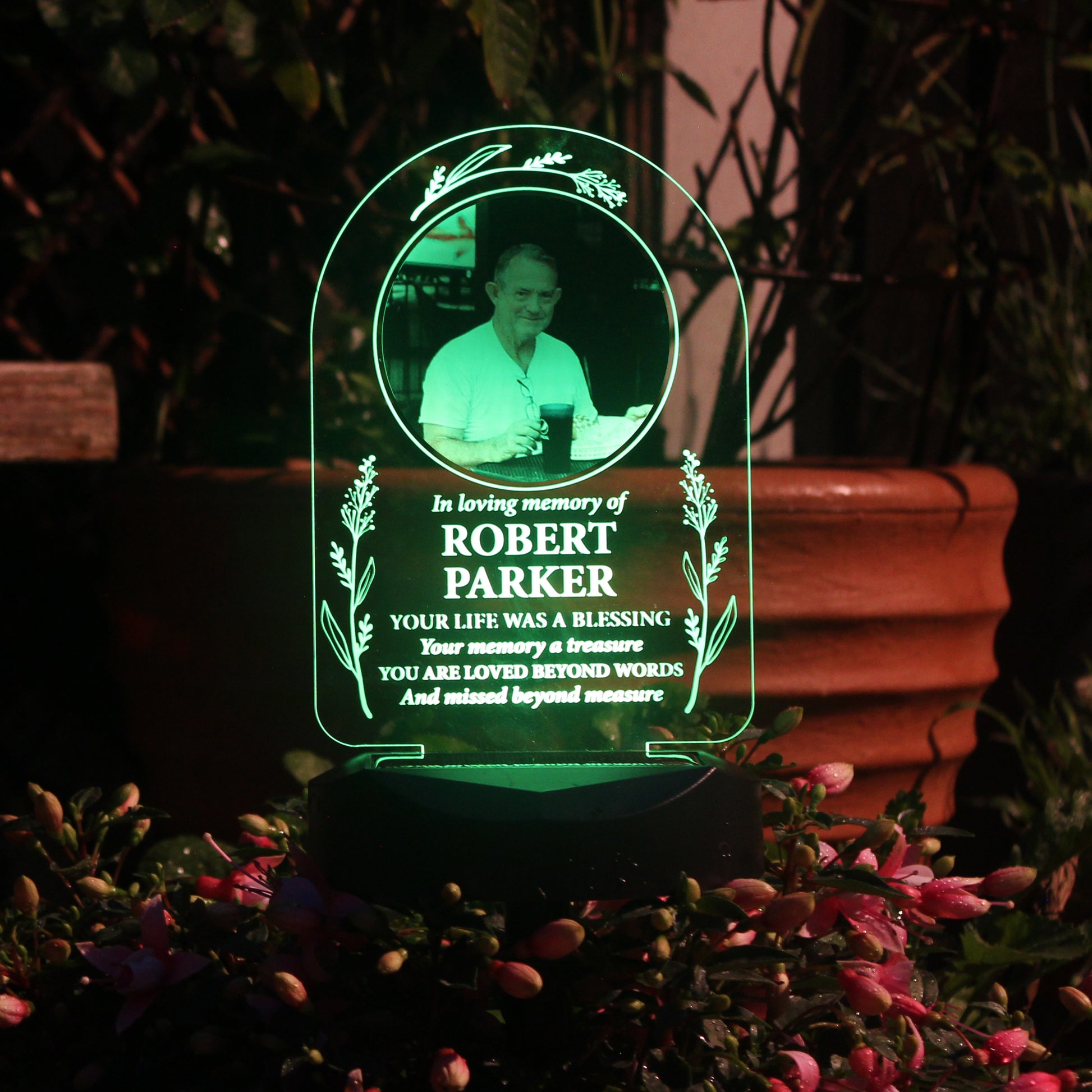 Personalised Memorial Photo Upload Outdoor Solar Light - MK&JD Gifts