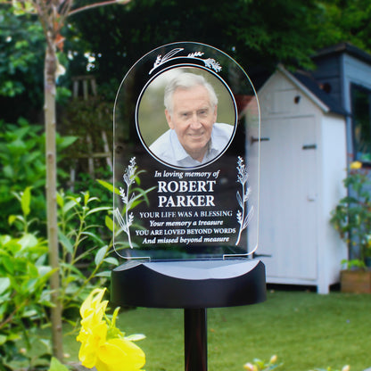 Personalised Memorial Photo Upload Outdoor Solar Light - MK&JD Gifts