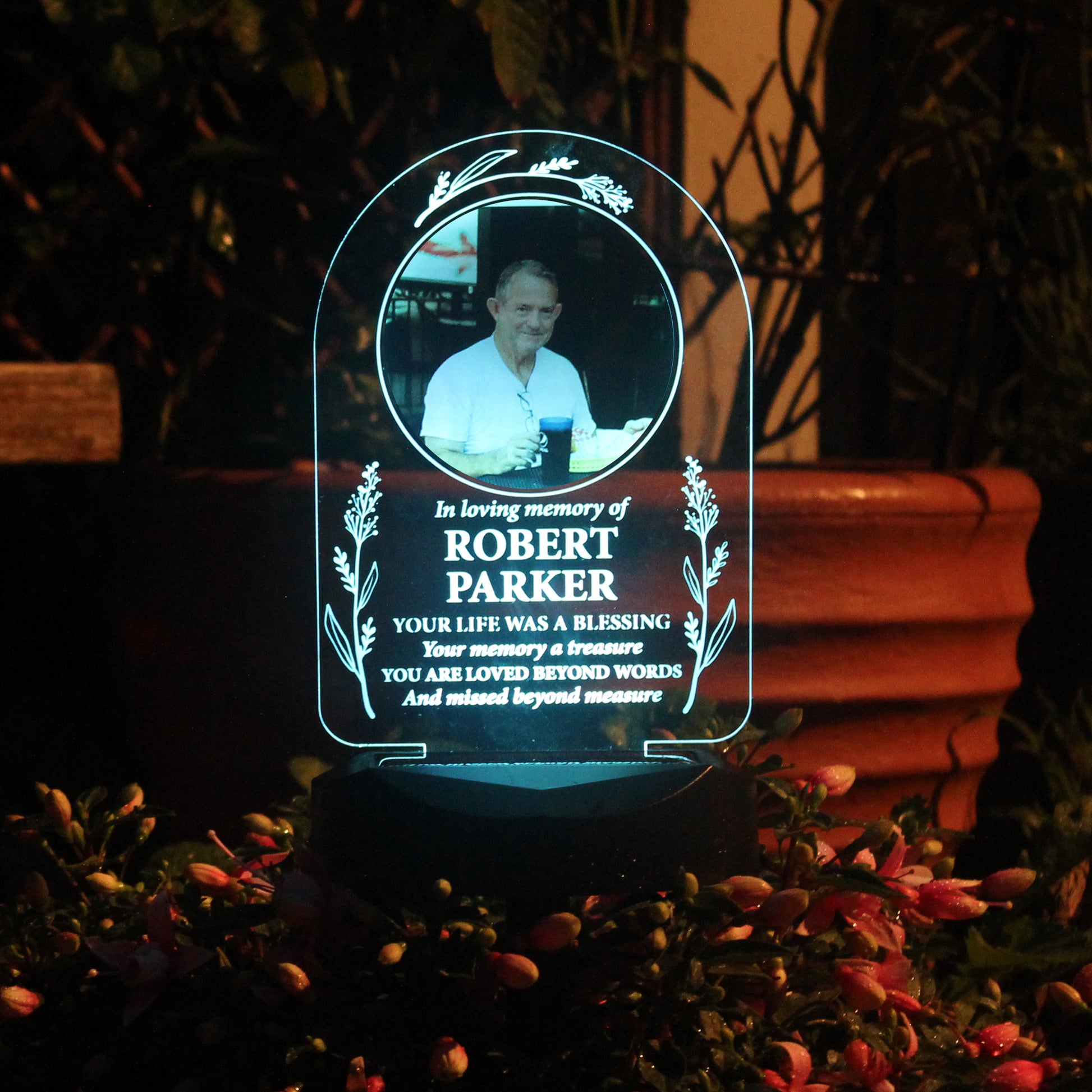 Personalised Memorial Photo Upload Outdoor Solar Light - MK&JD Gifts