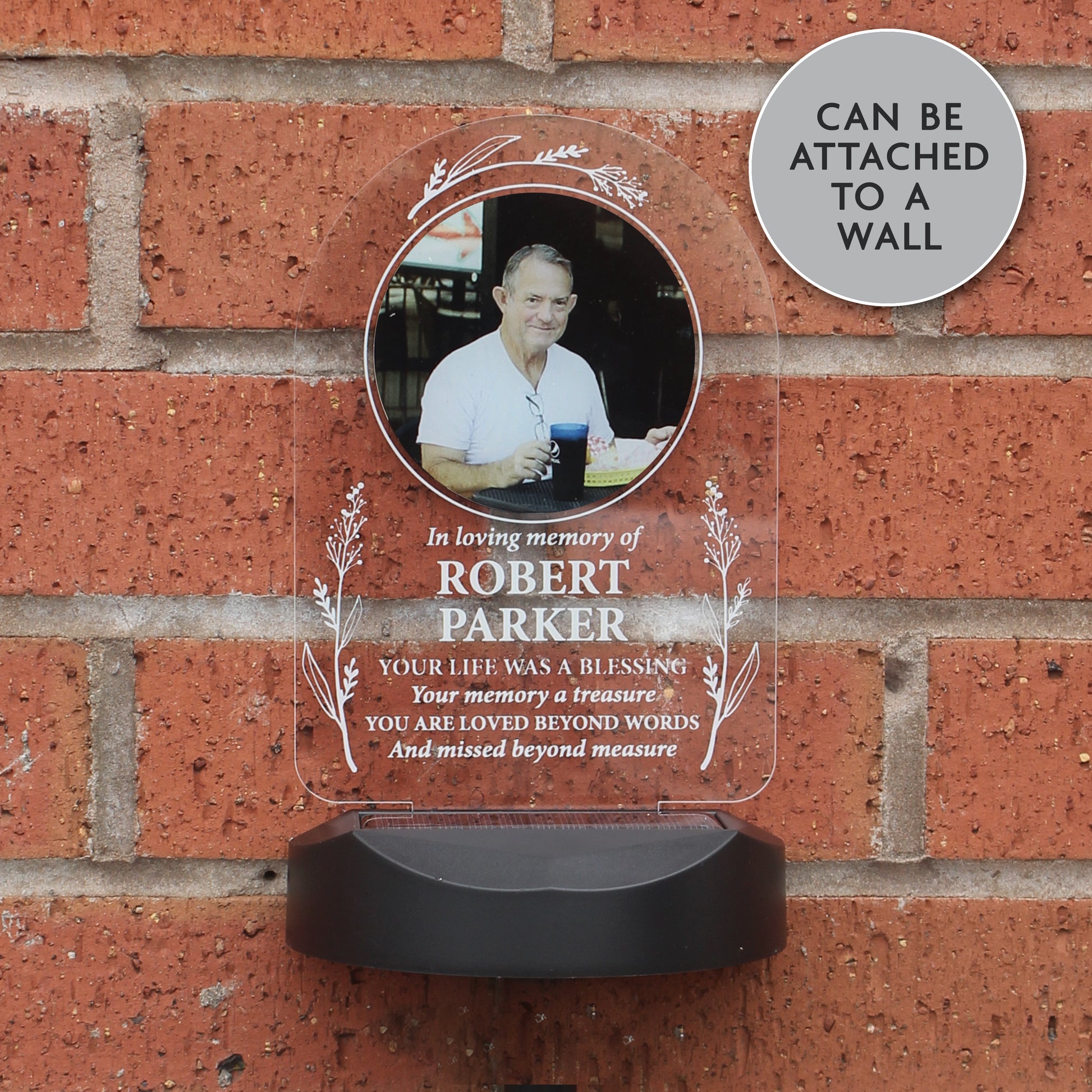Personalised Memorial Photo Upload Outdoor Solar Light - MK&JD Gifts