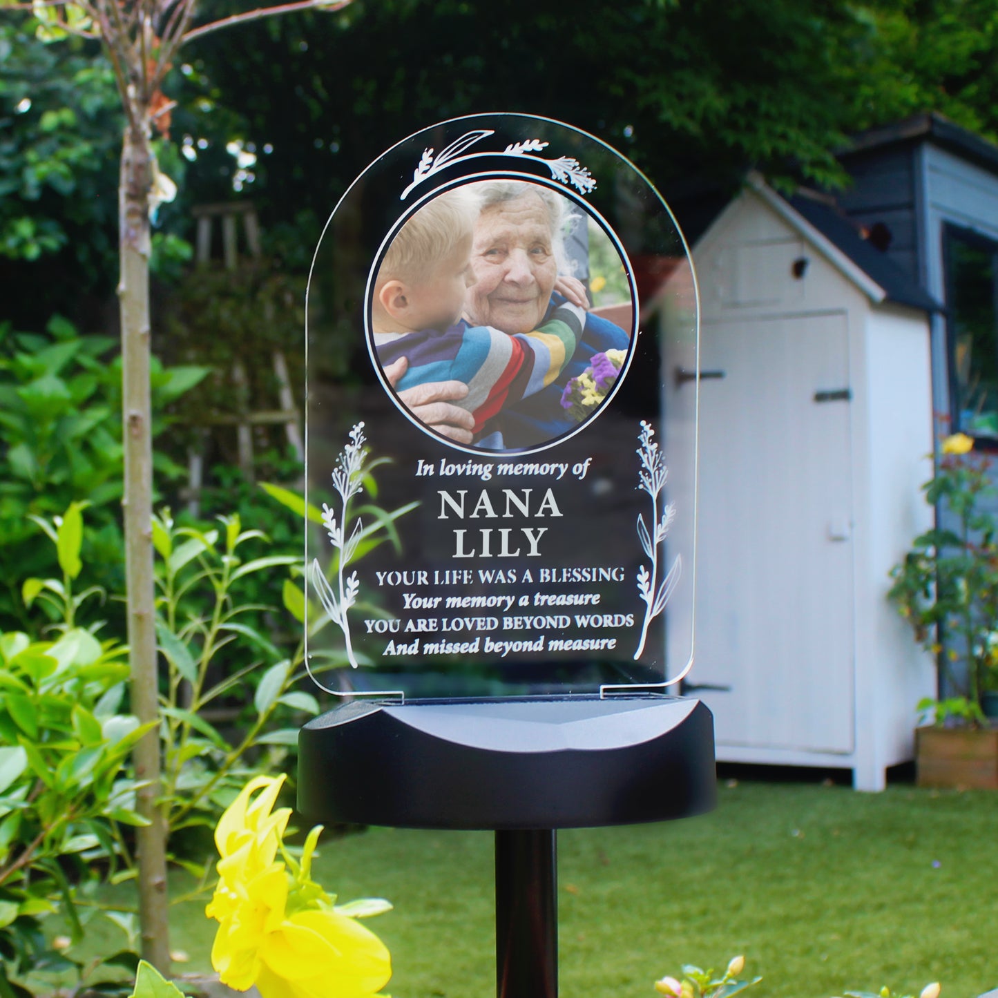 Personalised Memorial Photo Upload Outdoor Solar Light - MK&JD Gifts