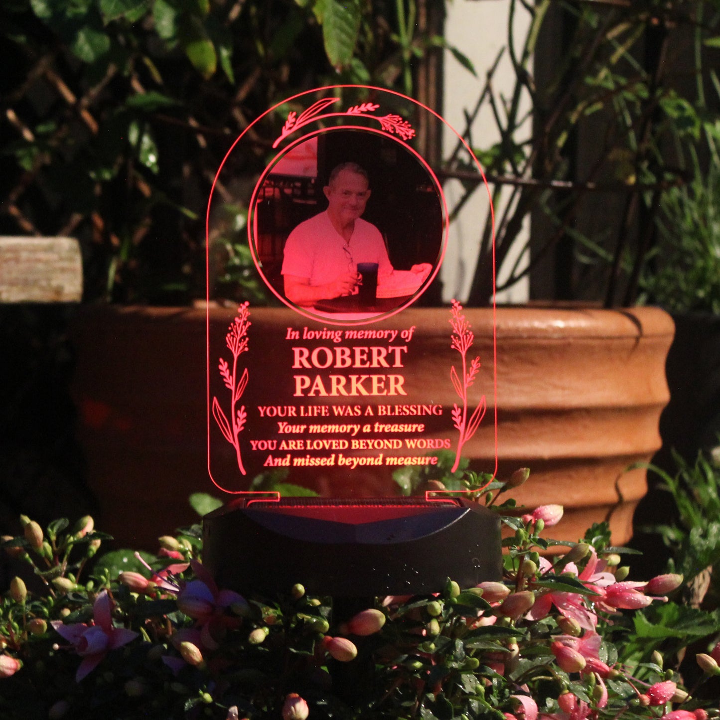 Personalised Memorial Photo Upload Outdoor Solar Light - MK&JD Gifts