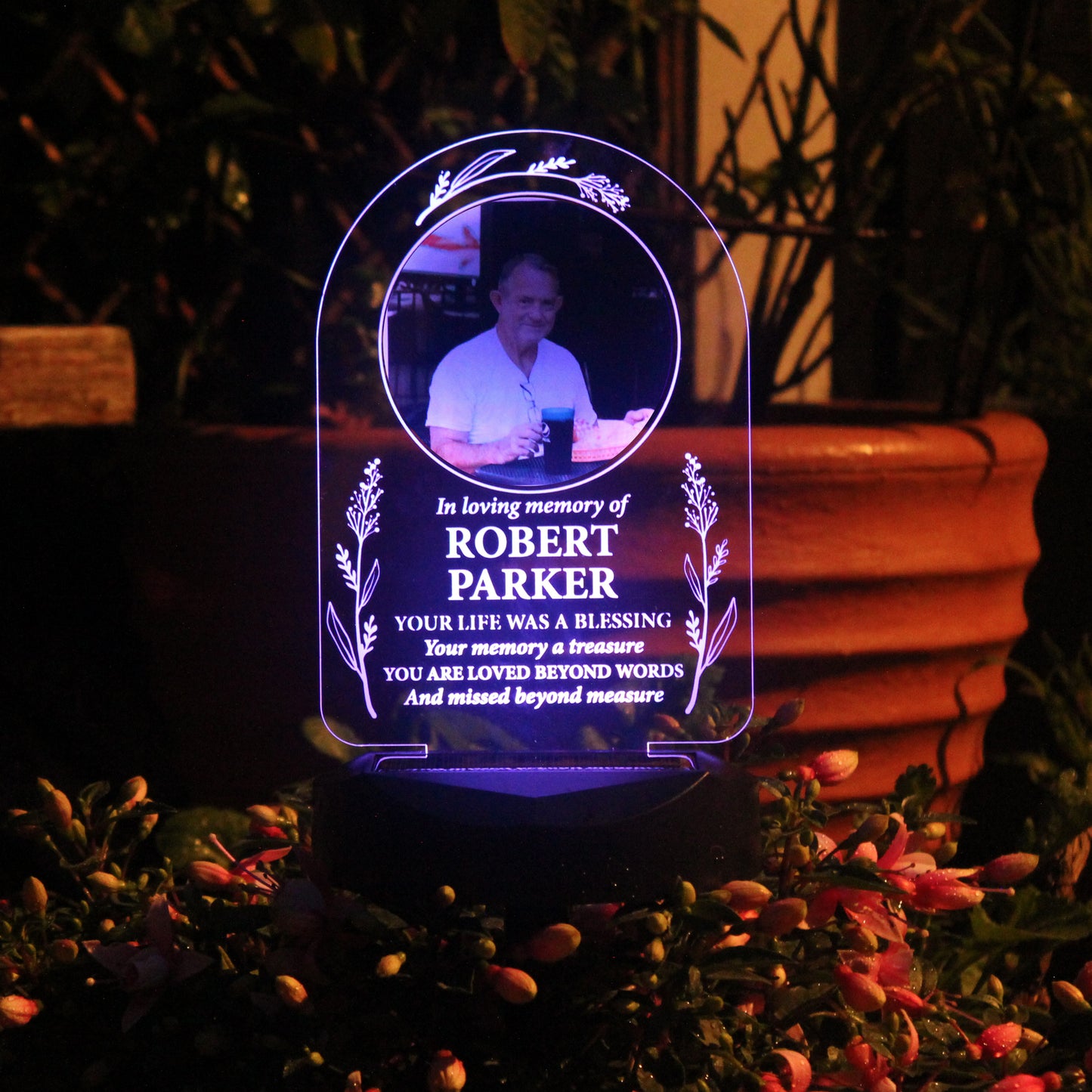 Personalised Memorial Photo Upload Outdoor Solar Light - MK&JD Gifts