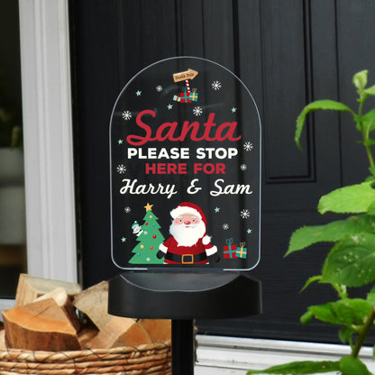 Personalised Santa Stop Here Outdoor Solar Light - MK&JD Gifts