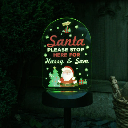 Personalised Santa Stop Here Outdoor Solar Light - MK&JD Gifts