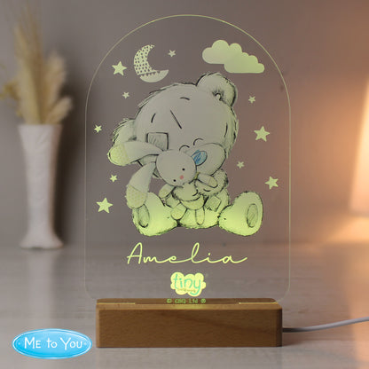 Personalised Tiny Tatty Teddy Wooden Based LED Light - MK&JD Gifts