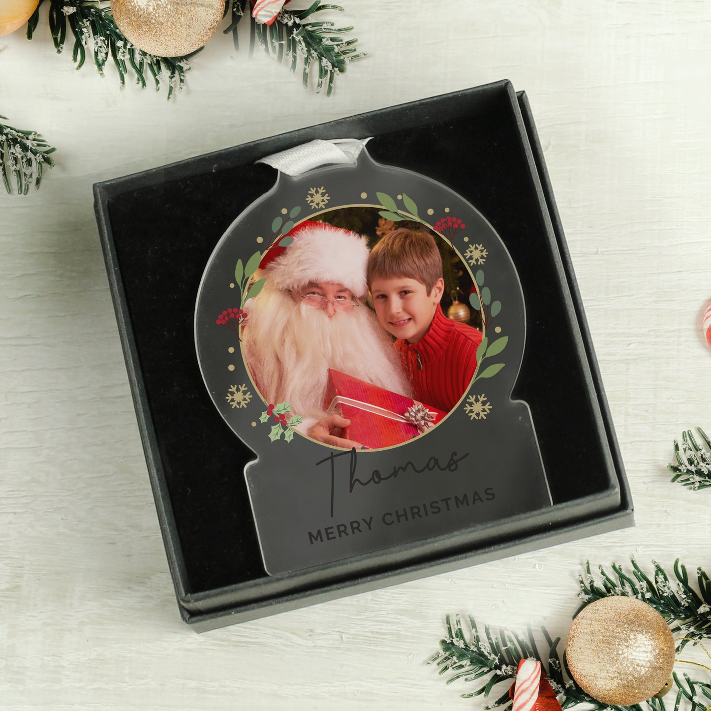 Personalised Photo Upload Acrylic Christmas Decoration - MK&JD Gifts