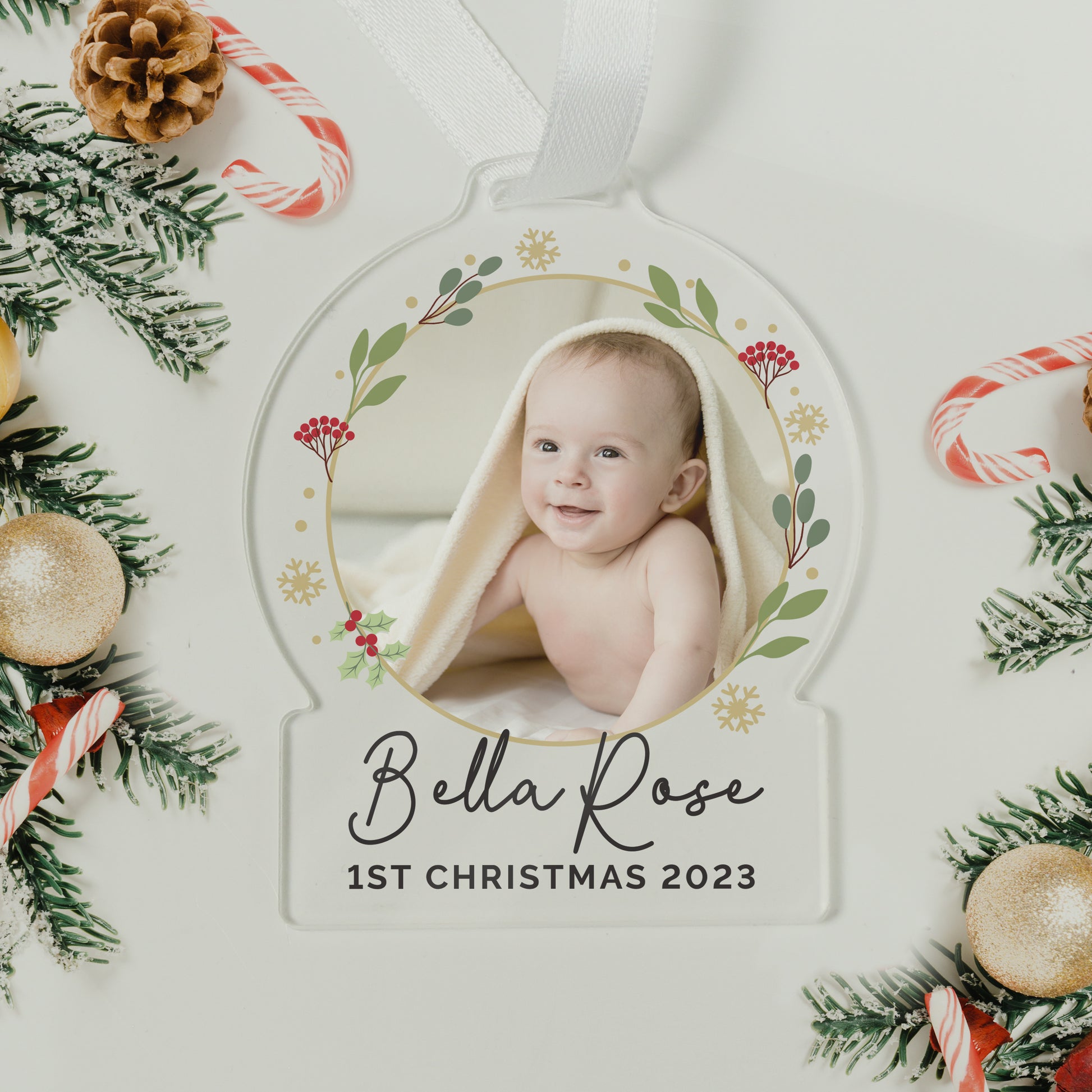 Personalised Photo Upload Acrylic Christmas Decoration - MK&JD Gifts