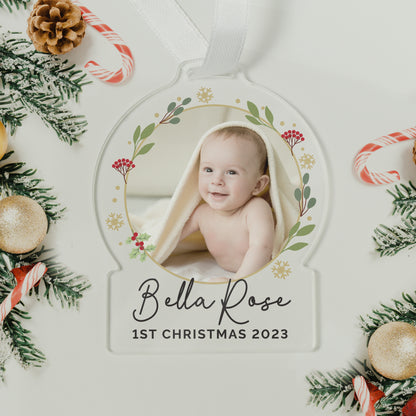 Personalised Photo Upload Acrylic Christmas Decoration - MK&JD Gifts