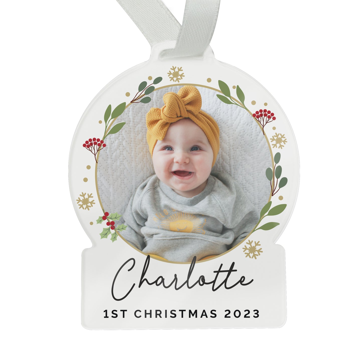 Personalised Photo Upload Acrylic Christmas Decoration - MK&JD Gifts