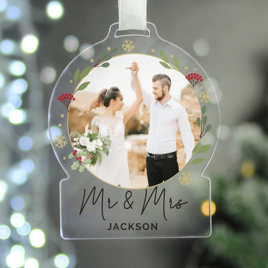 Personalised Photo Upload Acrylic Christmas Decoration - MK&JD Gifts