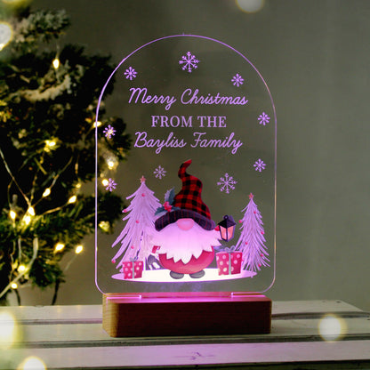 Personalised Gonk Wooden Based LED Christmas Light - MK&JD Gifts