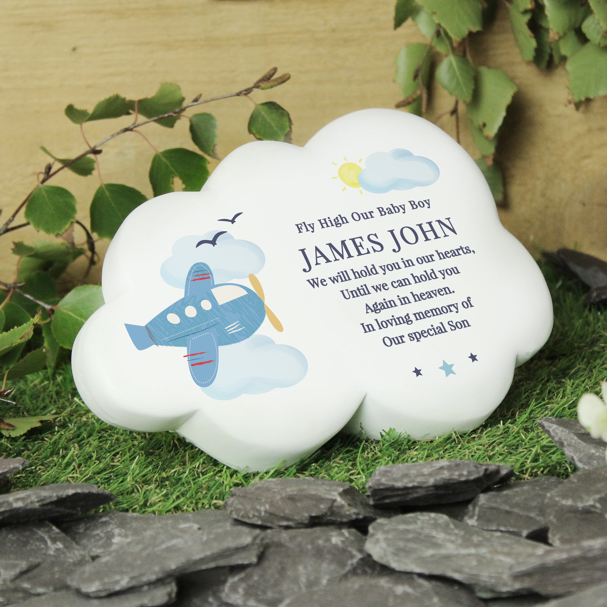 Personalised Plane Resin Memorial Cloud - MK&JD Gifts