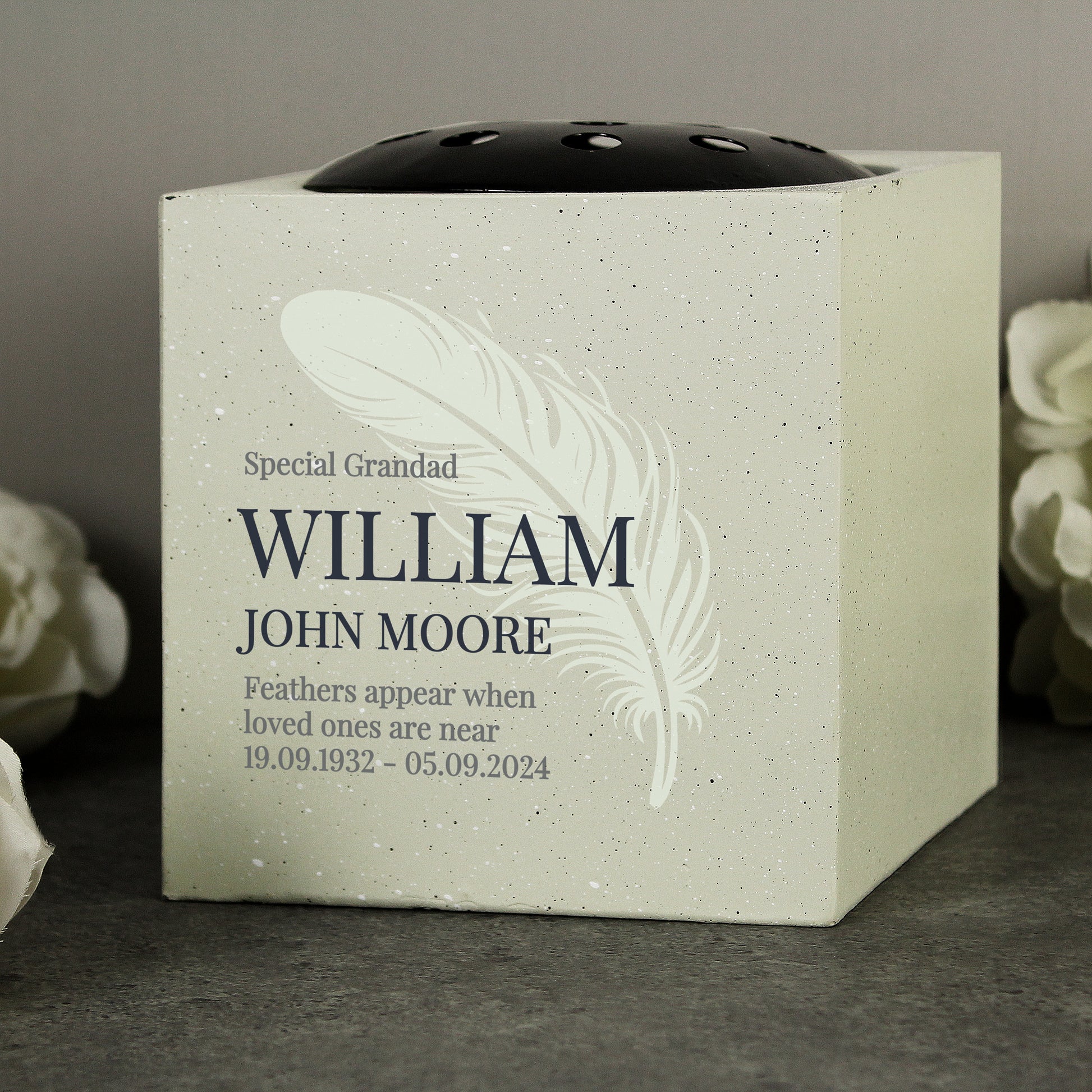 Personalised Feather Memorial Vase - MK&JD Gifts