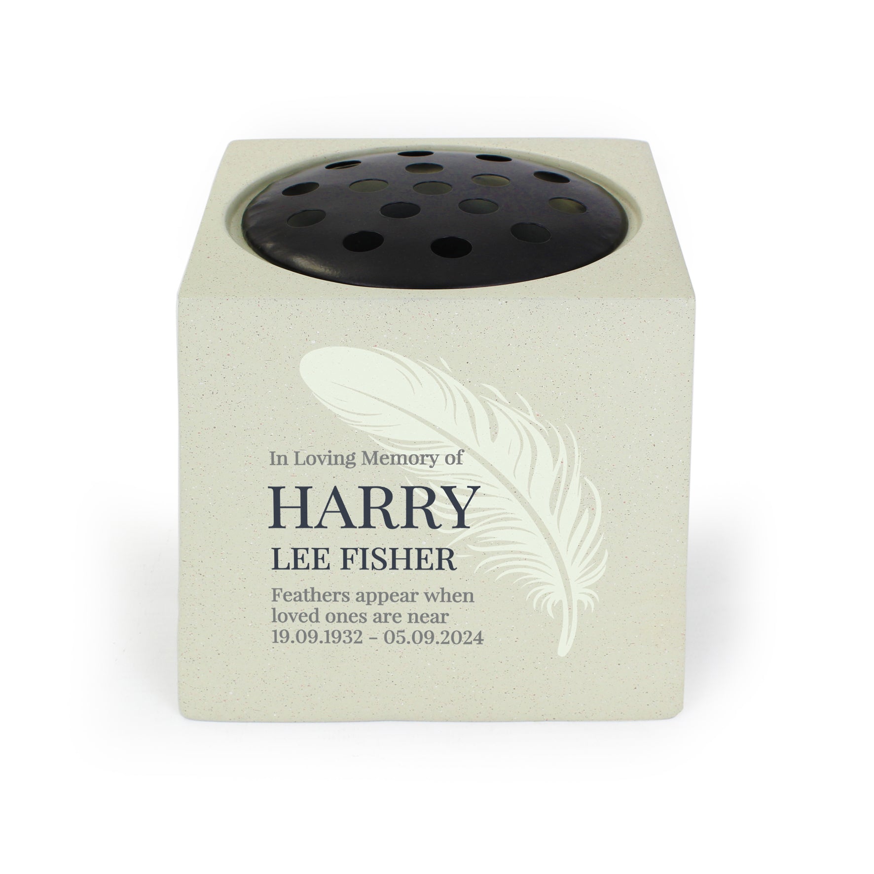 Personalised Feather Memorial Vase - MK&JD Gifts