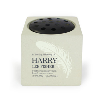 Personalised Feather Memorial Vase - MK&JD Gifts
