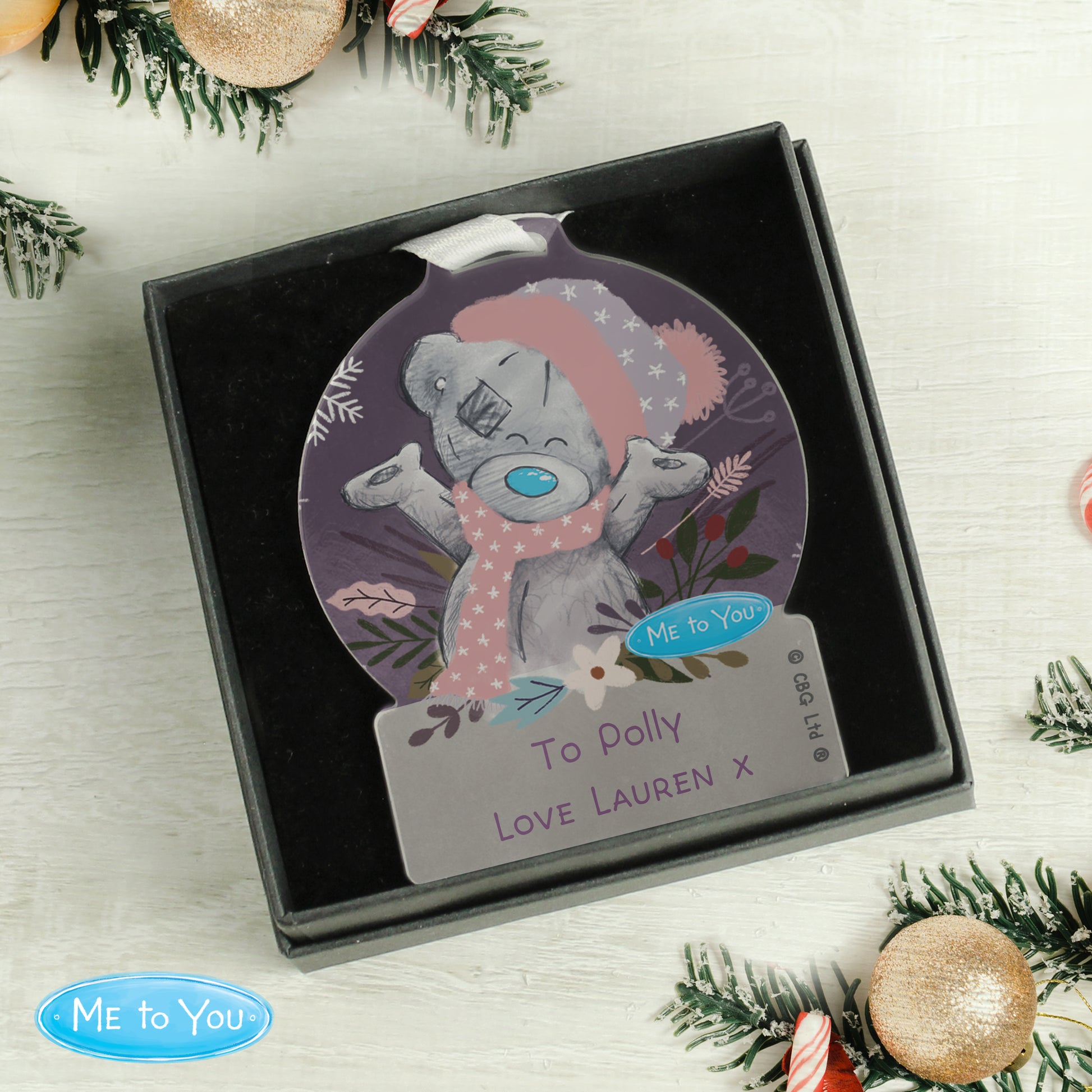 Personalised Me to You Cosy Winter Acrylic Decoration - MK&JD Gifts