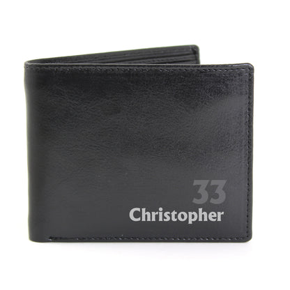 Personalised Birthday Leather Wallet - MK&JD Gifts