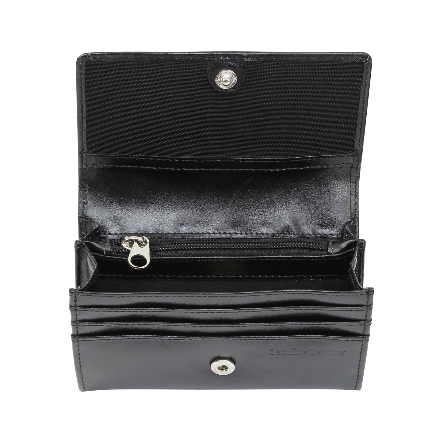 Personalised Name & Hearts Black Leather Purse - MK&JD Gifts