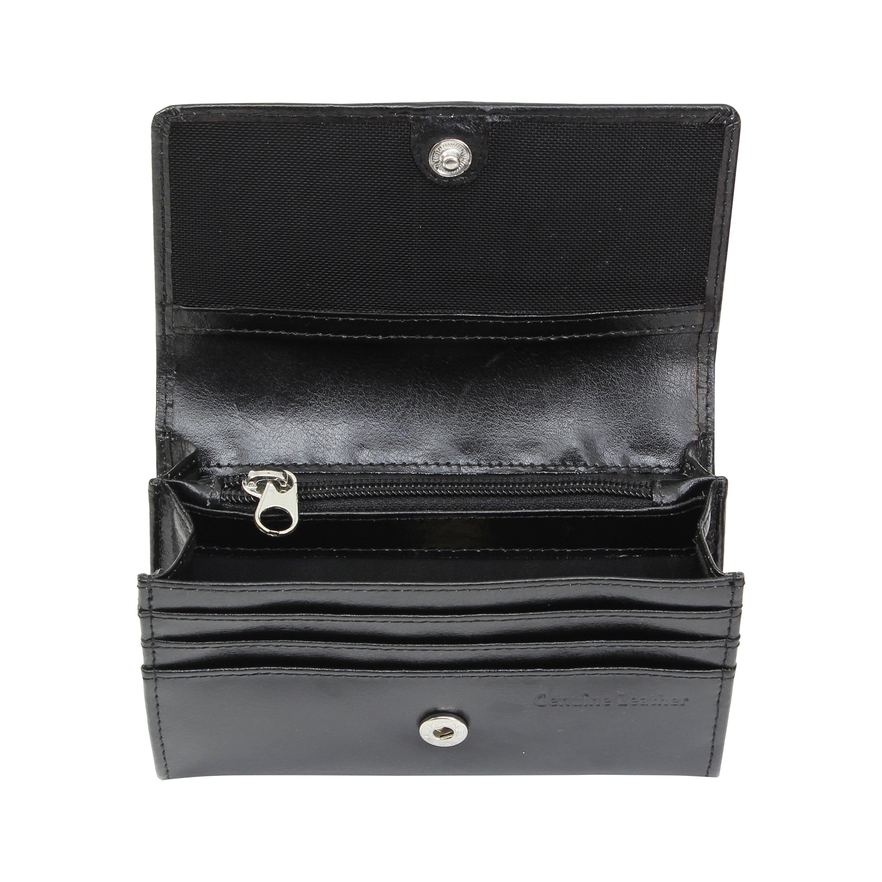 Personalised Name & Hearts Black Leather Purse - MK&JD Gifts