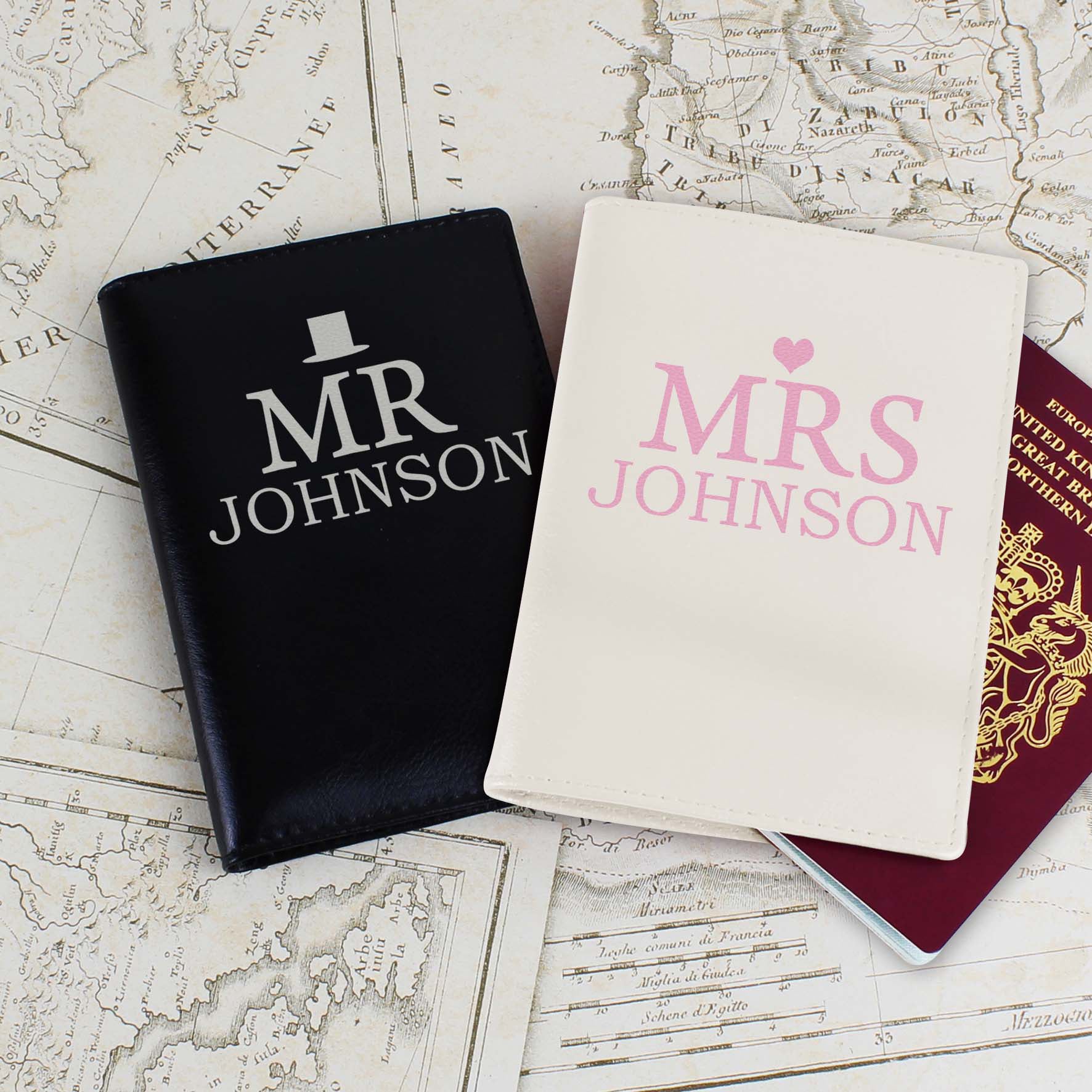 Personalised Mr & Mrs Passport Holders Set - MK&JD Gifts