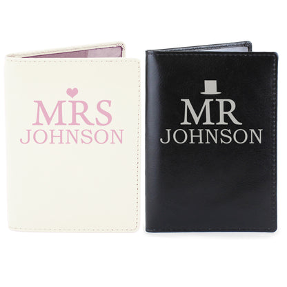 Personalised Mr & Mrs Passport Holders Set - MK&JD Gifts