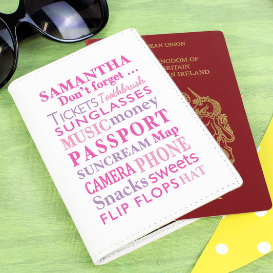 Personalised Don't Forget Cream Passport Holder - MK&JD Gifts
