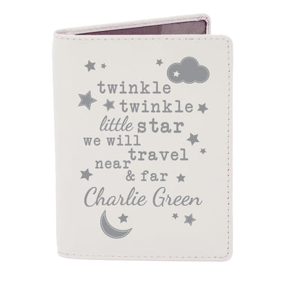 Personalised Twinkle Twinkle Cream Passport Holder - MK&JD Gifts