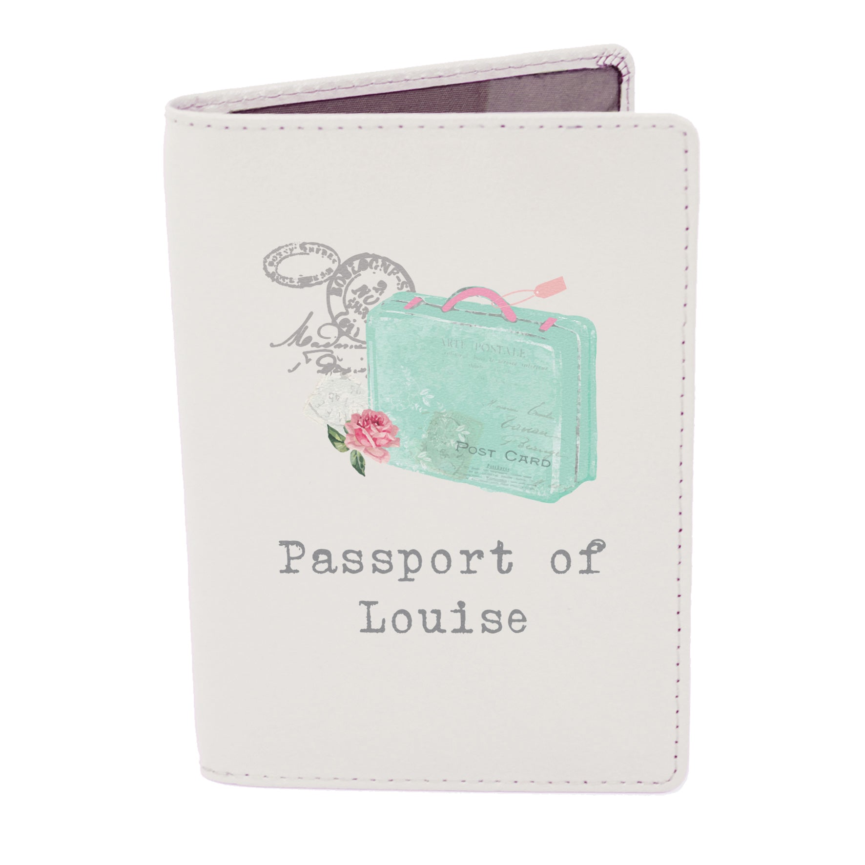 Personalised Vintage Pastel Travel Cream Passport Holder - MK&JD Gifts