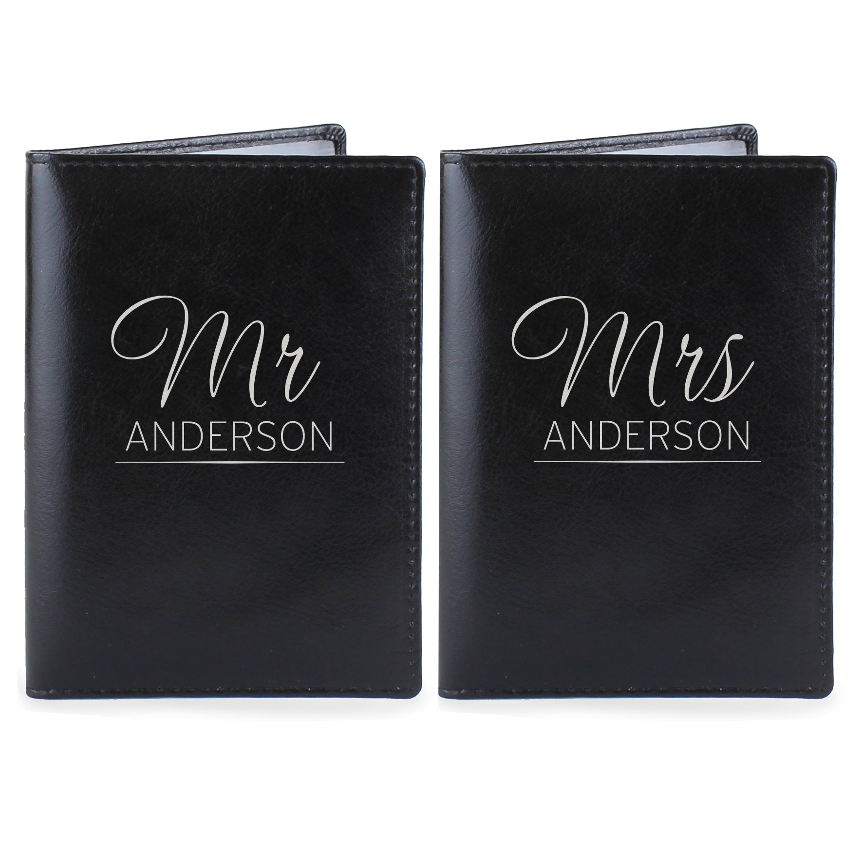 Personalised Mr & Mrs Black Passport Holders - MK&JD Gifts