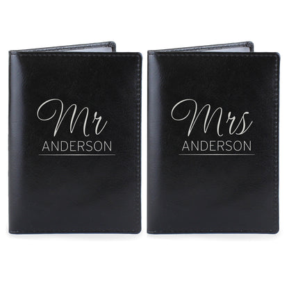 Personalised Mr & Mrs Black Passport Holders - MK&JD Gifts