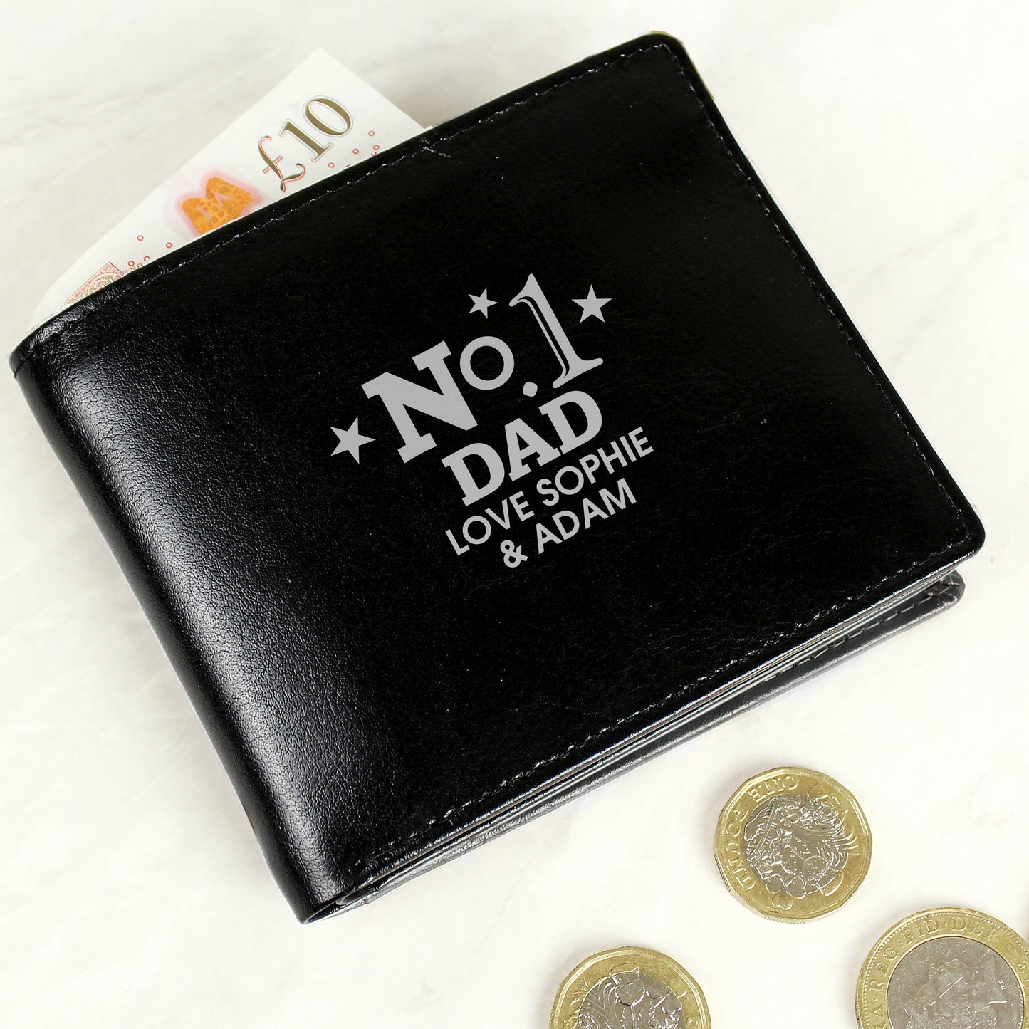 Personalised No.1 Leather Wallet - MK&JD Gifts